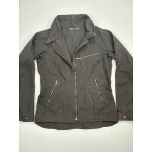 NAU Gorpcore Utility Jacket M Black Organic Cotton Moto Zip